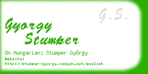 gyorgy stumper business card